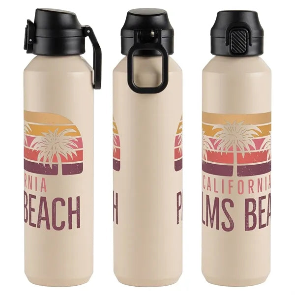 Nexus 27 oz Recycled Aluminum Bottle with Flip-Top Lid and C