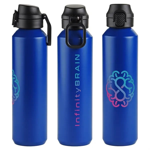Nexus 27 oz Recycled Aluminum Bottle with Flip-Top Lid and C