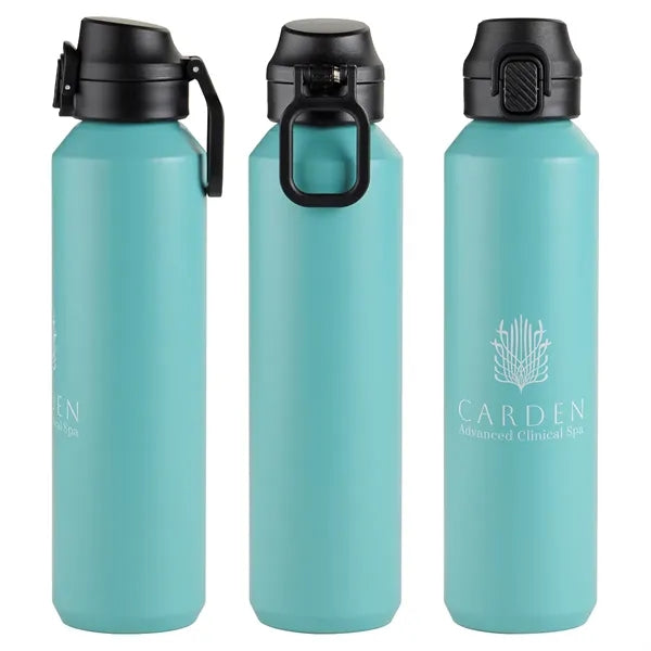 Nexus 27 oz Recycled Aluminum Bottle with Flip-Top Lid and C