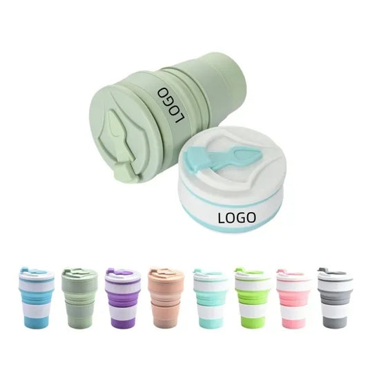 12oz Multi-color Silicone Foldable Water Cup