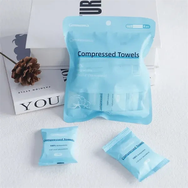 Disposable Compressed Towel 6 pcs pack bag