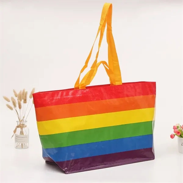 Rainbow PP woven Grocery Bags