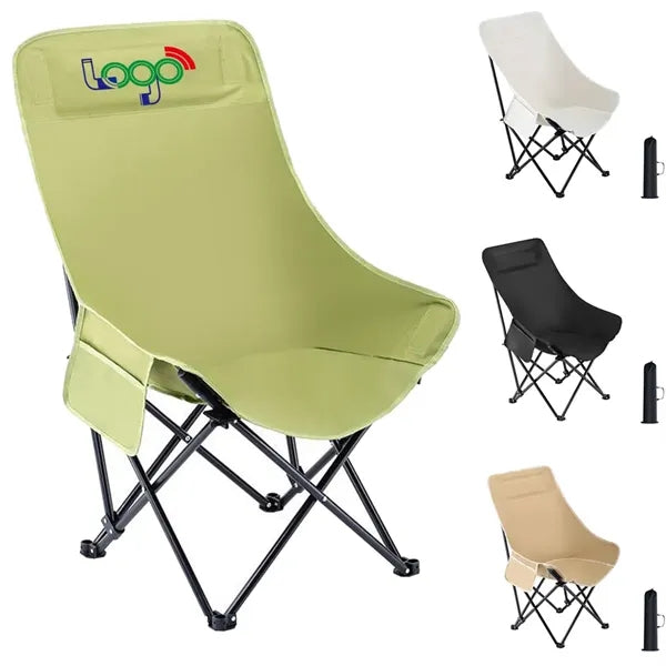 High-Back Folding Moon Chair with Storage Bag