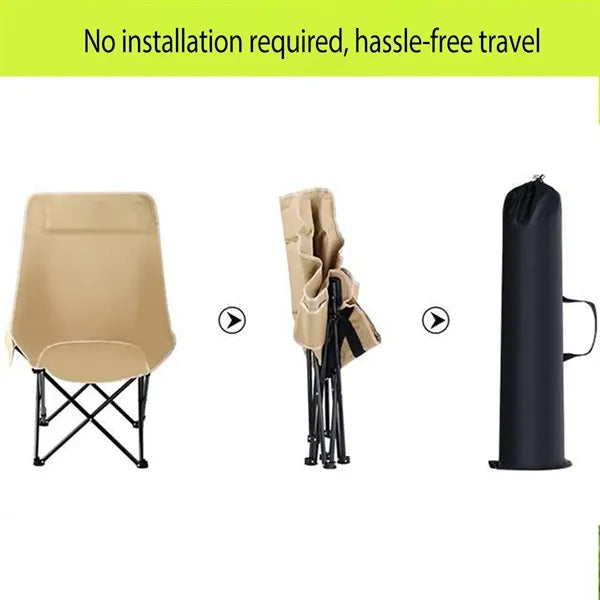 High-Back Folding Moon Chair with Storage Bag