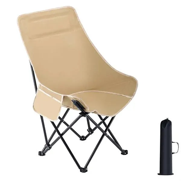 High-Back Folding Moon Chair with Storage Bag