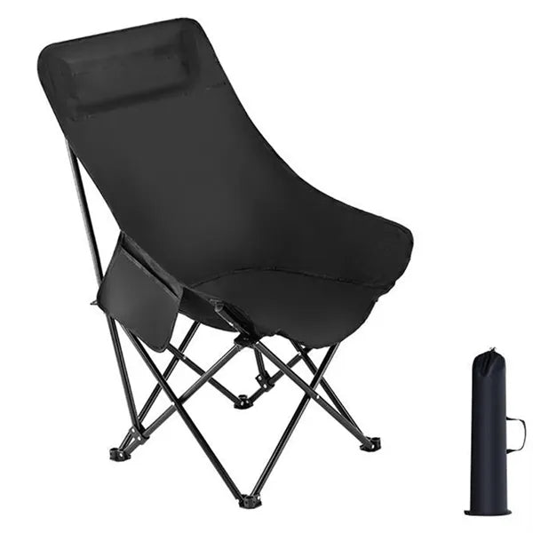 High-Back Folding Moon Chair with Storage Bag