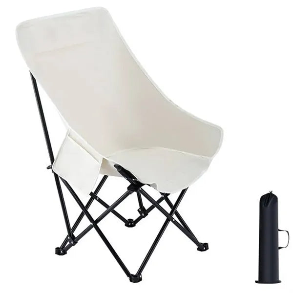 High-Back Folding Moon Chair with Storage Bag