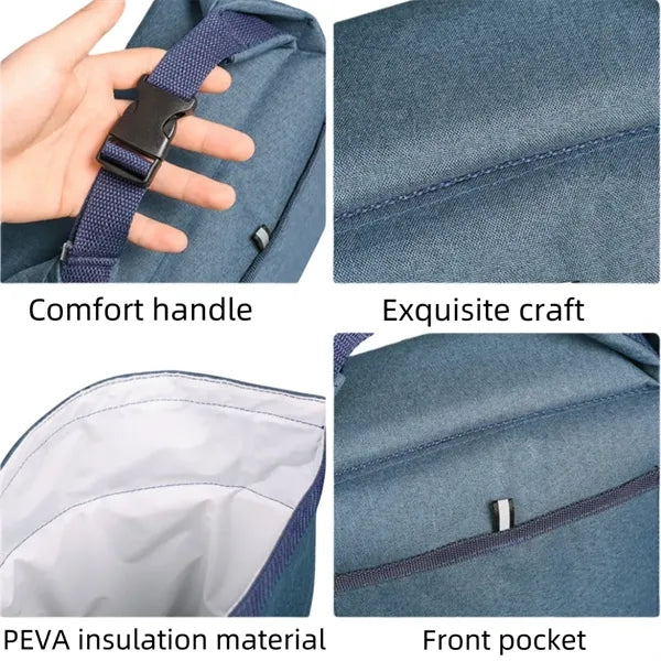 Durable Roll-Top Insulated Lunch Tote Bag for Work & Travel