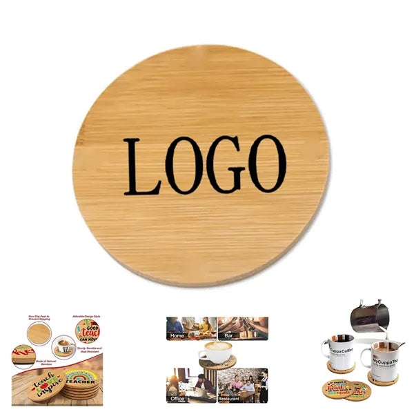 Logo bamboo coaster