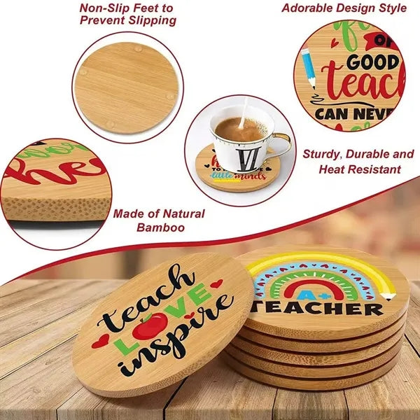 Logo bamboo coaster