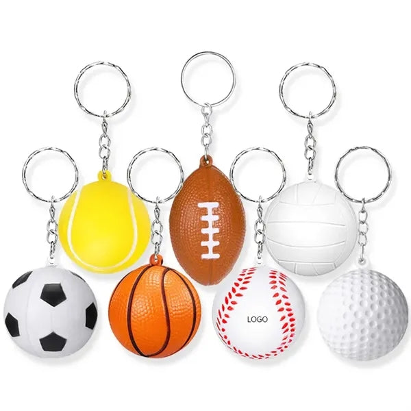Foam Squeeze Sports Ball with Keychain