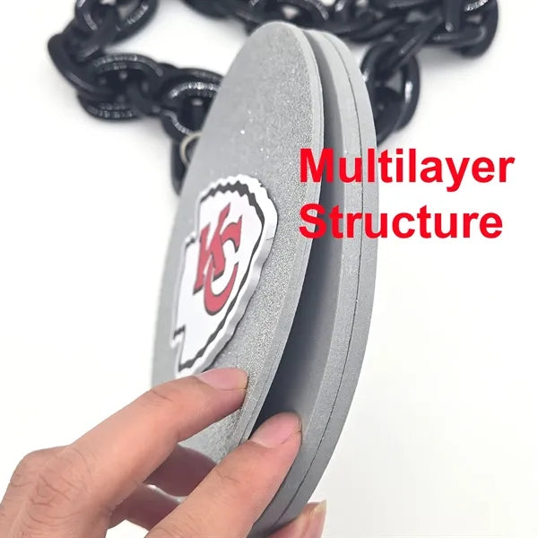 Rotatable EVA Material Team Fan Chain Necklace