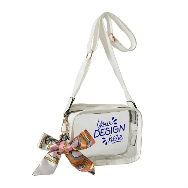 Women's Clear Crossbody Bag W/ Scarf