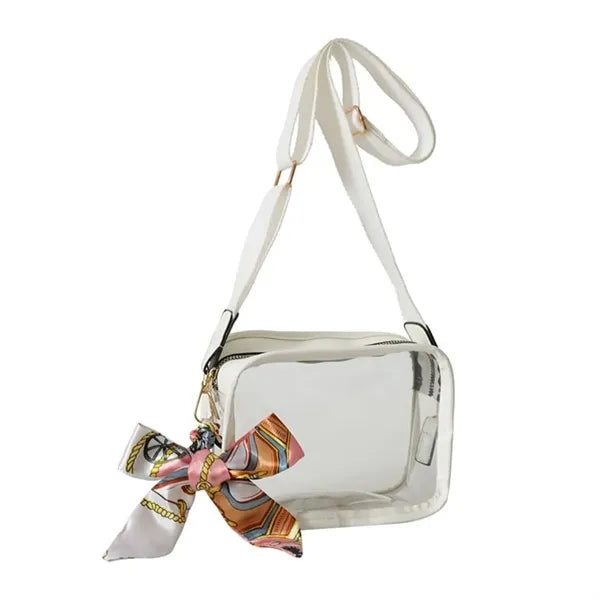 Women's Clear Crossbody Bag W/ Scarf