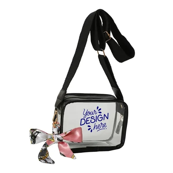 Women's Clear Crossbody Bag W/ Scarf