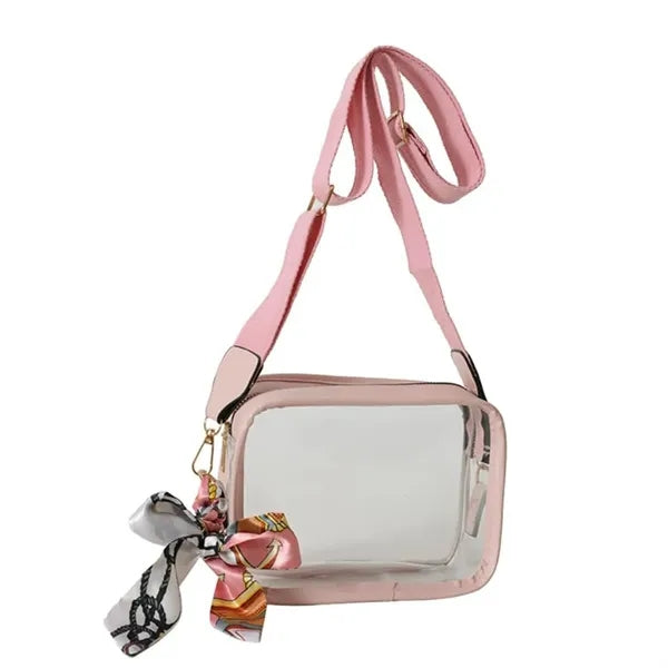 Women's Clear Crossbody Bag W/ Scarf