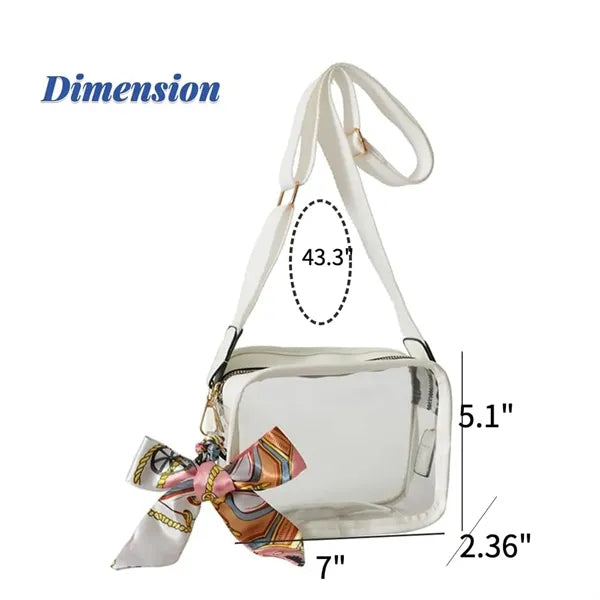 Women's Clear Crossbody Bag W/ Scarf