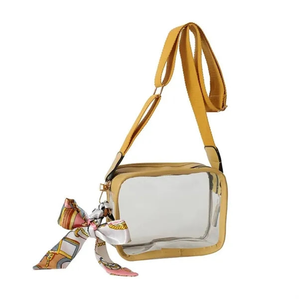 Women's Clear Crossbody Bag W/ Scarf
