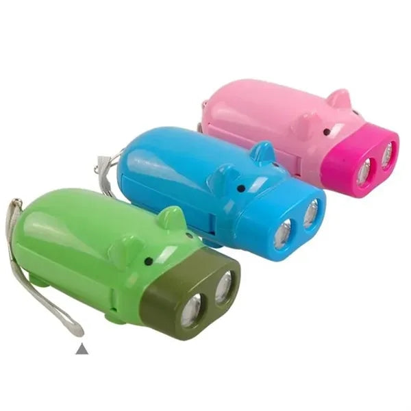 Electric Hand-Press Piggy Flashlight