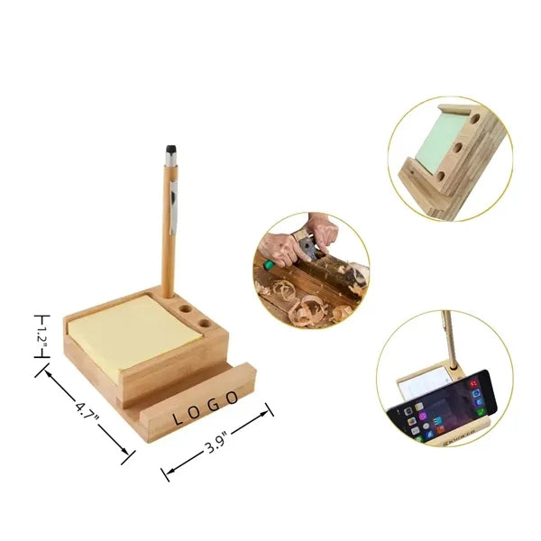 Wooden Desk Storage Pen&Phone Holder