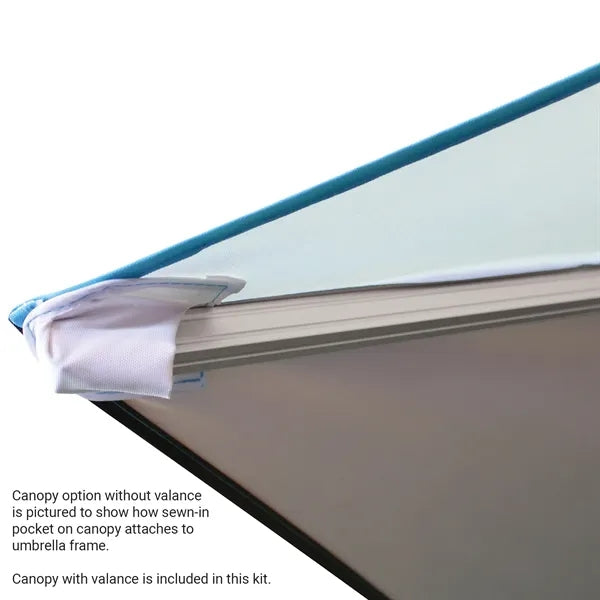 7.5' Heavy Duty Square Umbrella with Valance and Steel Base