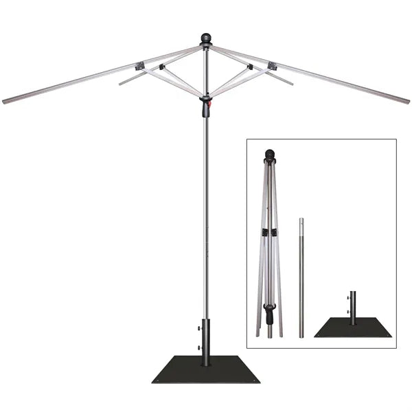 7.5' Heavy Duty Square Umbrella with Valance and Steel Base