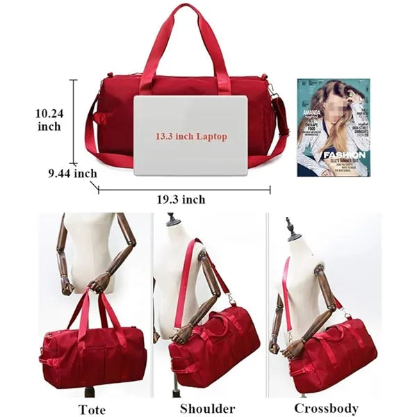 Large Capacity Sports Travel Gym Bag with Shoe Compartment