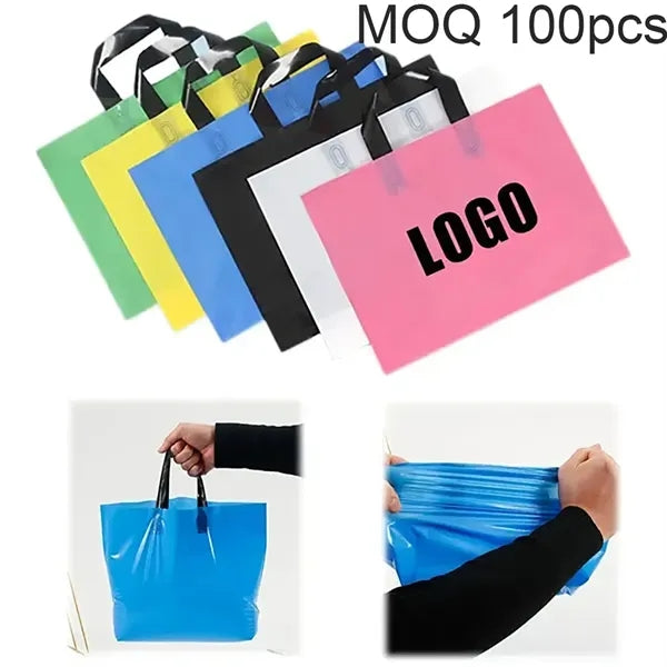 13.7" x 9.8" Plastic Shopping Tote Bag Handbag