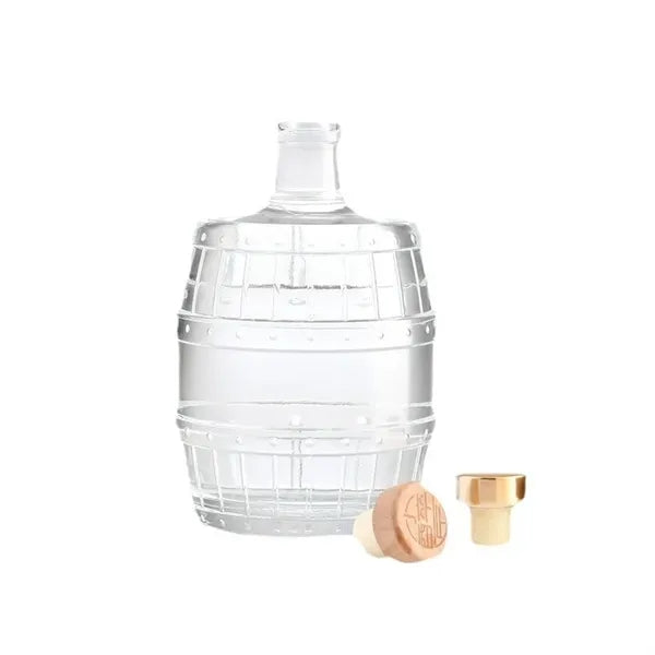Barrel-shaped Whiskey Bottle