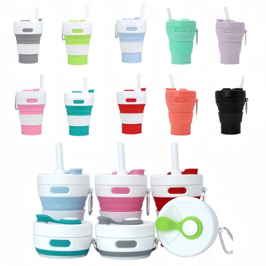 Collapsible Silicone Folding Cup with Lids