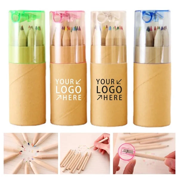 12 Colors Bucket Colored Pencils With Sharpener
