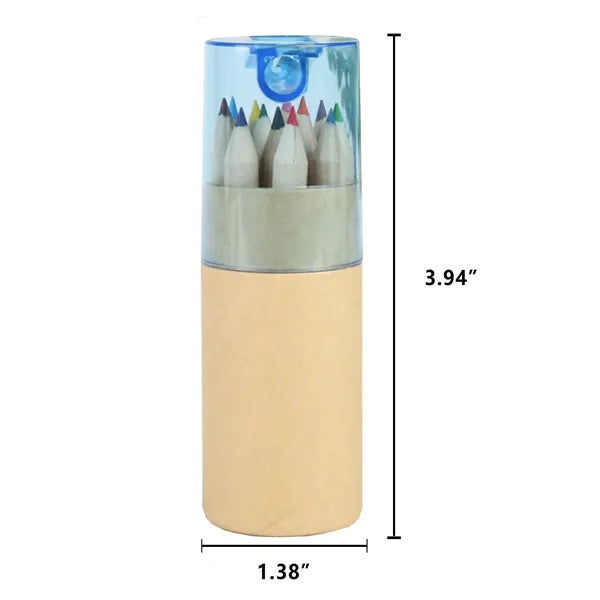 12 Colors Bucket Colored Pencils With Sharpener