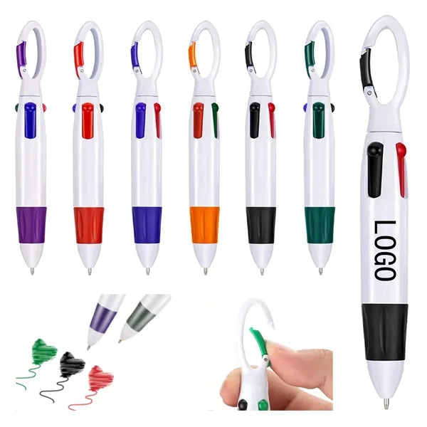 Four-Color Ballpoint Pen With Anti-Loss Button