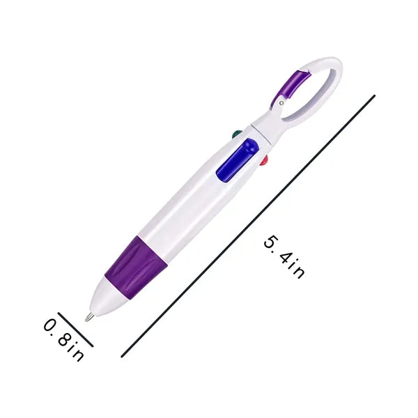 Four-Color Ballpoint Pen With Anti-Loss Button