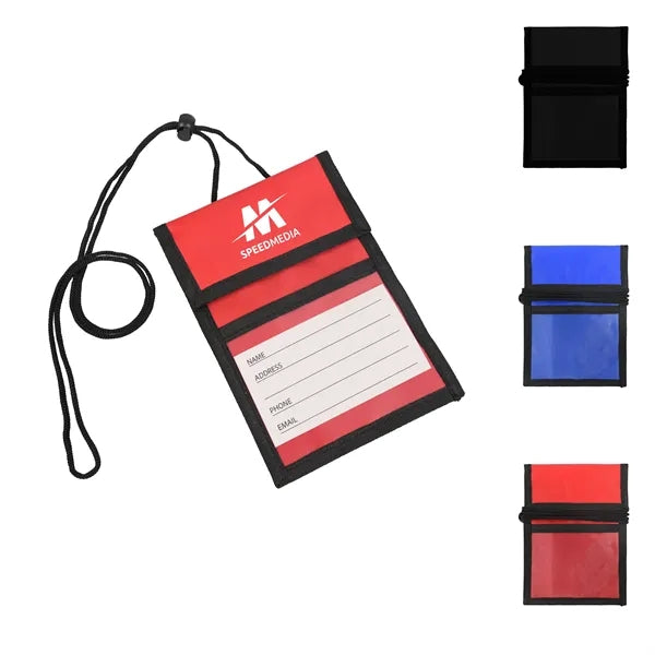 Folded Neck Wallet With Clear Front Window