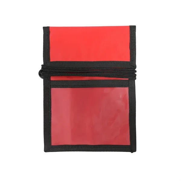 Folded Neck Wallet With Clear Front Window