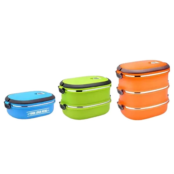 2-layer Stainless Steel Insulated Square Lunch Box