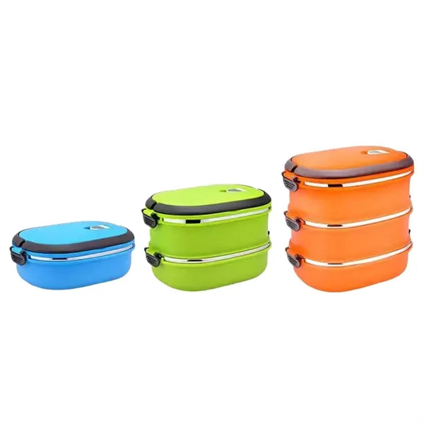 2-layer Stainless Steel Insulated Square Lunch Box