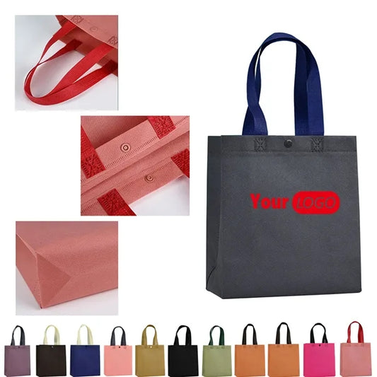 Buckle Nonwoven Tote Bags Customized Logo