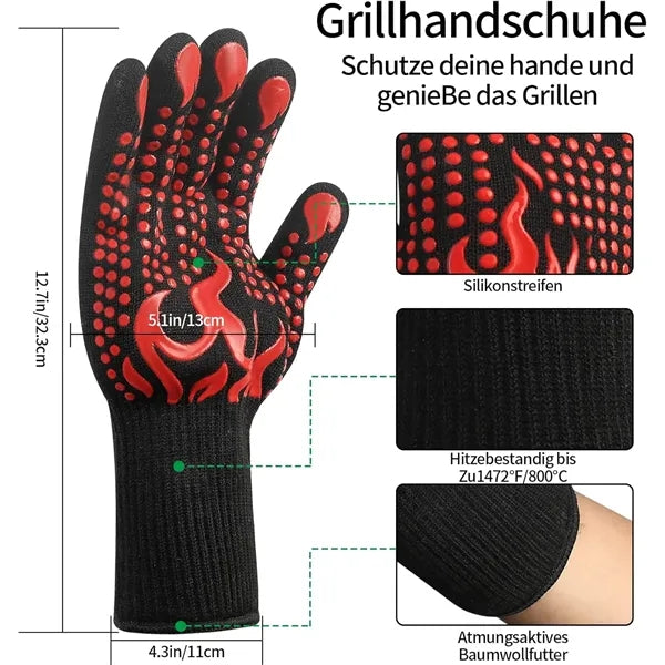 High temperature resistant and flame-retardant gloves