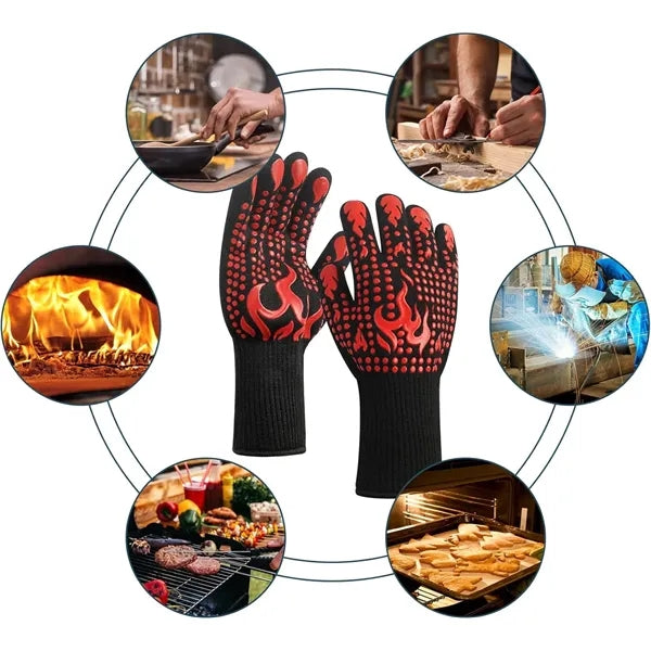 High temperature resistant and flame-retardant gloves
