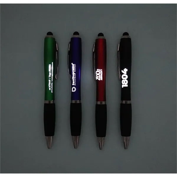Led Light Up Laser LOGO Pen with Touch Screen