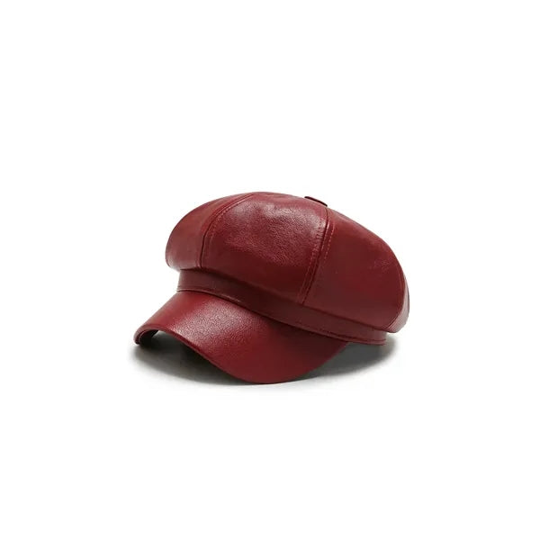 Pu Leather Octagonal Cap