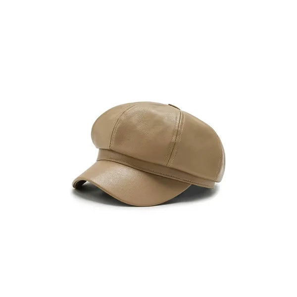 Pu Leather Octagonal Cap
