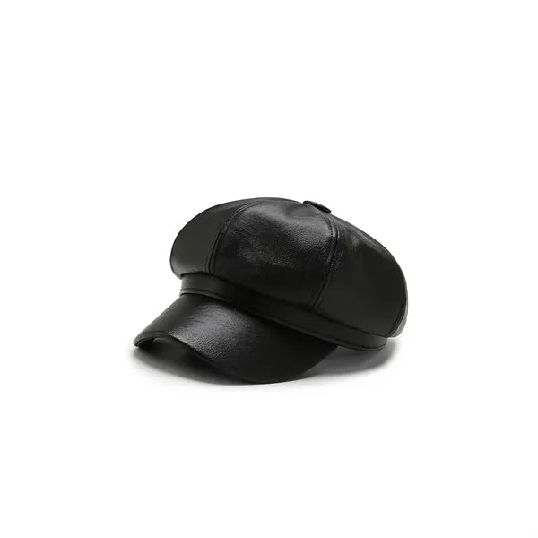 Pu Leather Octagonal Cap