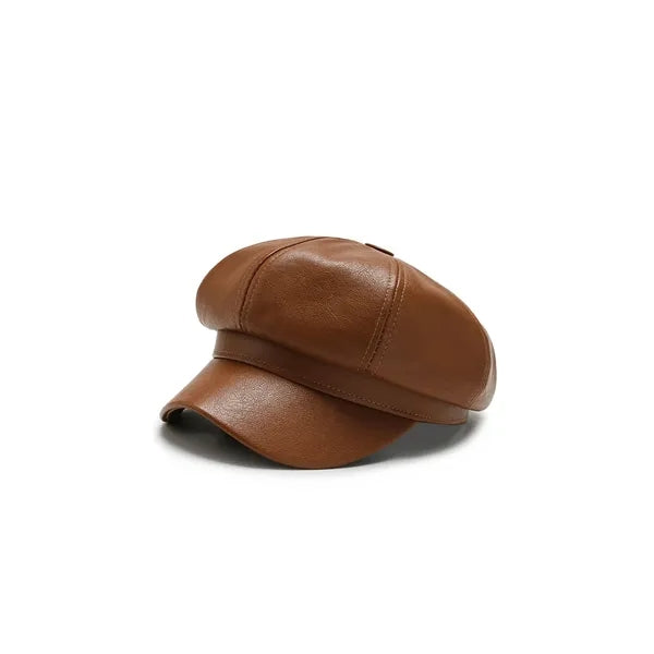 Pu Leather Octagonal Cap