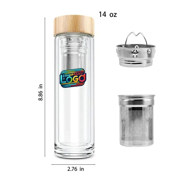 Double Wall Glass Water Bottle