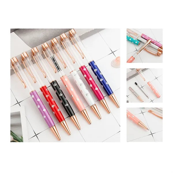 Floral Crystal DIY Ballpoint Pens for Office & School