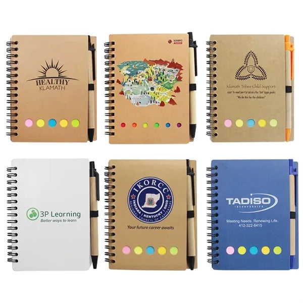 Pocket Business Spiral Notebook With Sticky Notes