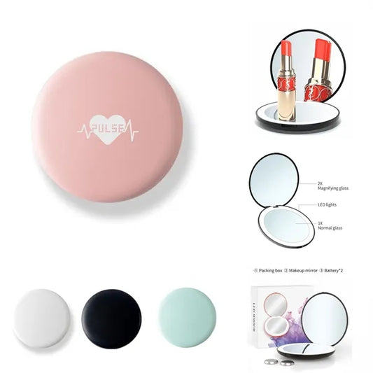 Circular Fold Led Lighted Make-Up Mirror